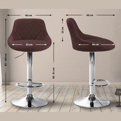 Barhocker Lazio Stoff chrom - braun