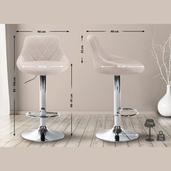 Barhocker Lazio Stoff chrom - creme