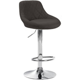 Barhocker Lazio Stoff chrom - dunkelgrau