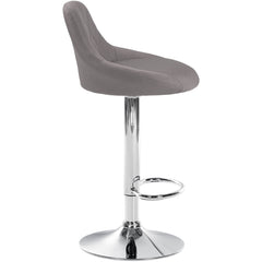 Barhocker Lazio Stoff chrom - grau