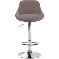 Barhocker Lazio Stoff chrom - taupe