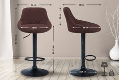 Barhocker Lazio Stoff schwarz - braun