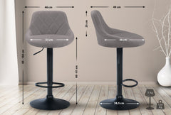 Barhocker Lazio Stoff schwarz - grau