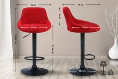 Barhocker Lazio Stoff schwarz - rot