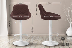Barhocker Lazio Stoff wei� - braun