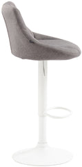 Barhocker Lazio Stoff wei� - grau