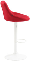 Barhocker Lazio Stoff wei� - rot