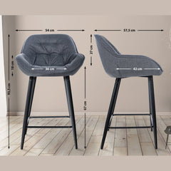Barhocker Gibson Stoff - grau