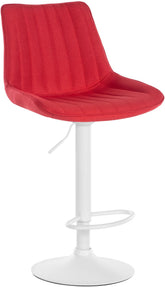 Barhocker Toni Stoff wei� - rot