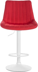 Barhocker Toni Stoff wei� - rot