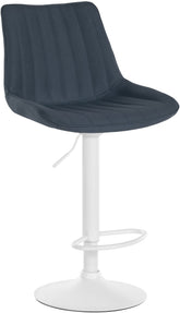 Barhocker Toni Stoff wei� - dunkelgrau