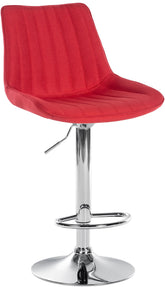 Barhocker Toni Stoff chrom - rot