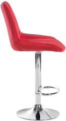 Barhocker Toni Stoff chrom - rot
