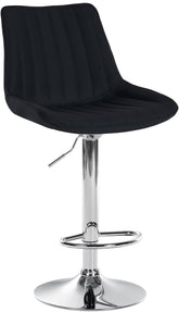 Barhocker Toni Stoff chrom - schwarz