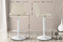 Barhocker Toni Kunstleder weiß - creme