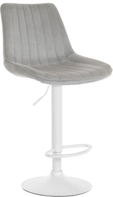 Barhocker Toni Samt wei� - grau