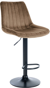 Barhocker Toni Samt schwarz - braun