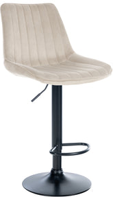 Barhocker Toni Samt schwarz - creme