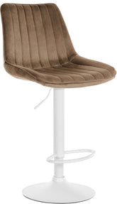 Barhocker Toni Samt wei� - braun