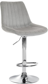 Barhocker Toni Samt chrom - grau