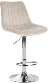 Barhocker Toni Samt chrom - creme