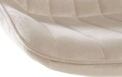 Barhocker Toni Samt chrom - creme