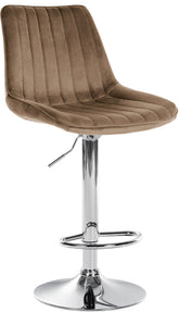 Barhocker Toni Samt chrom - braun