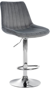 Barhocker Toni Samt chrom - dunkelgrau