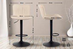 2er Set Barhocker Linus Kunstleder - creme