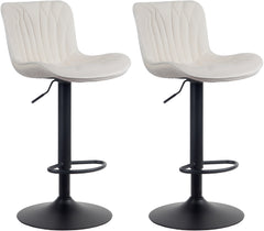2er Set Barhocker Linus Samt - creme