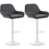 2er Set Barhocker Braga Kunstleder weiß - schwarz