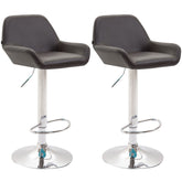 2er Set Barhocker Braga Kunstleder chrom - braun