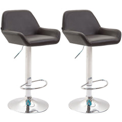 2er Set Barhocker Braga Kunstleder chrom - braun