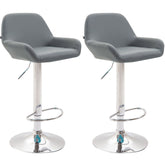 2er Set Barhocker Braga Kunstleder chrom - grau