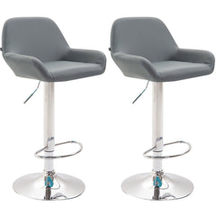2er Set Barhocker Braga Kunstleder chrom - grau