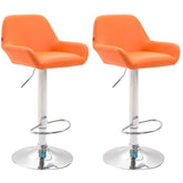 2er Set Barhocker Braga Kunstleder chrom - orange