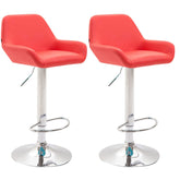 2er Set Barhocker Braga Kunstleder chrom - rot
