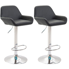 2er Set Barhocker Braga Kunstleder chrom - schwarz