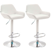2er Set Barhocker Braga Kunstleder chrom - weiß