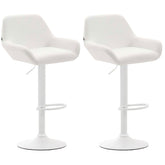 2er Set Barhocker Braga Kunstleder weiß - weiß