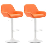 2er Set Barhocker Braga Kunstleder weiß - orange