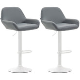2er Set Barhocker Braga Kunstleder weiß - grau