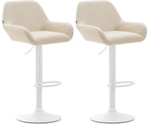 2er Set Barhocker Braga Kunstleder wei� - creme