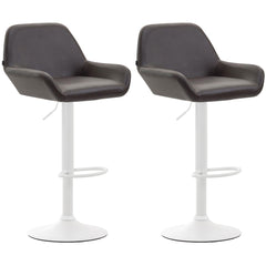 2er Set Barhocker Braga Kunstleder weiß - braun