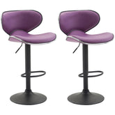2er Set Barhocker Las Vegas V2 Kunstleder schwarz - lila