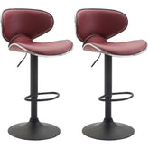 2er Set Barhocker Las Vegas V2 Kunstleder schwarz - bordeauxrot