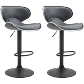 2er Set Barhocker Las Vegas V2 Kunstleder schwarz - grau