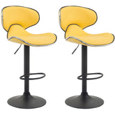 2er Set Barhocker Las Vegas V2 Kunstleder schwarz - gelb