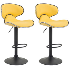 2er Set Barhocker Las Vegas V2 Kunstleder schwarz - gelb