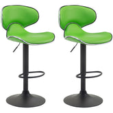 2er Set Barhocker Las Vegas V2 Kunstleder schwarz - grün